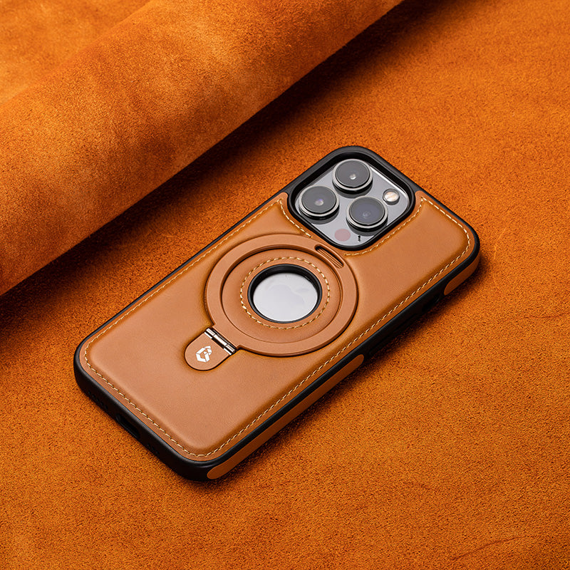 Apple magnetic holder mobile phone case. High-end business, all-inclusive anti-fall leather case