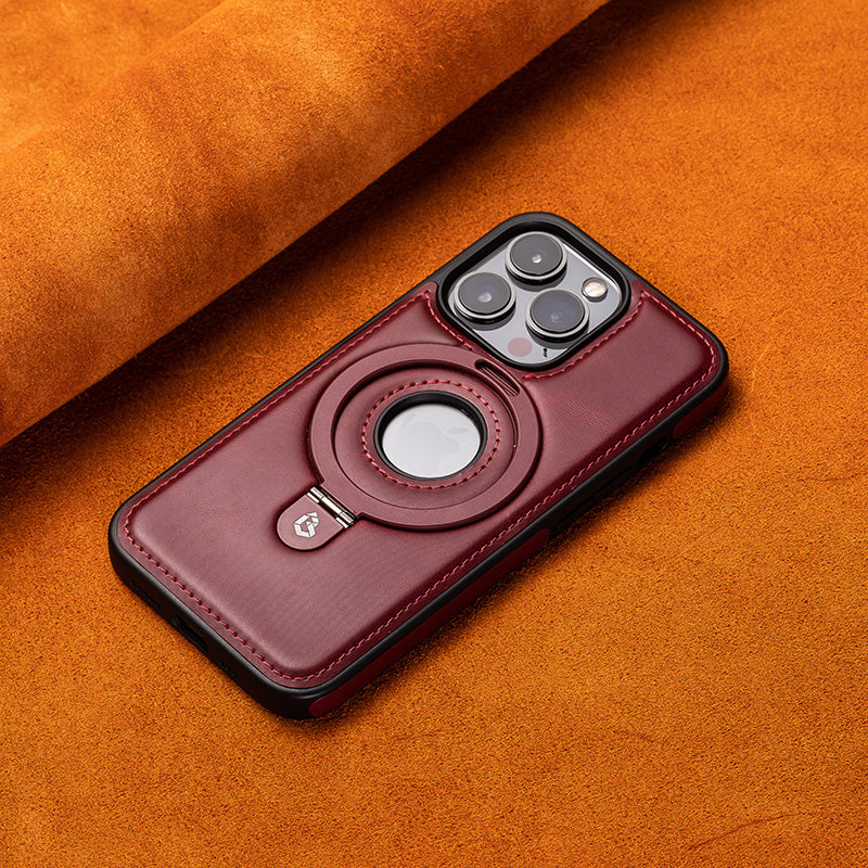 Apple magnetic holder mobile phone case. High-end business, all-inclusive anti-fall leather case