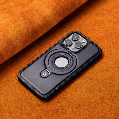 Apple magnetic holder mobile phone case. High-end business, all-inclusive anti-fall leather case