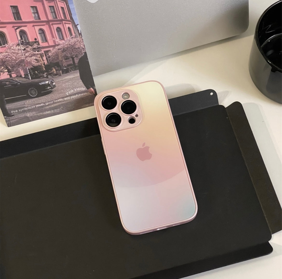 Suitable for Apple series iPhone15 niche 14pro splicing gradient color 13p built-in lens film 11 mobile phone case