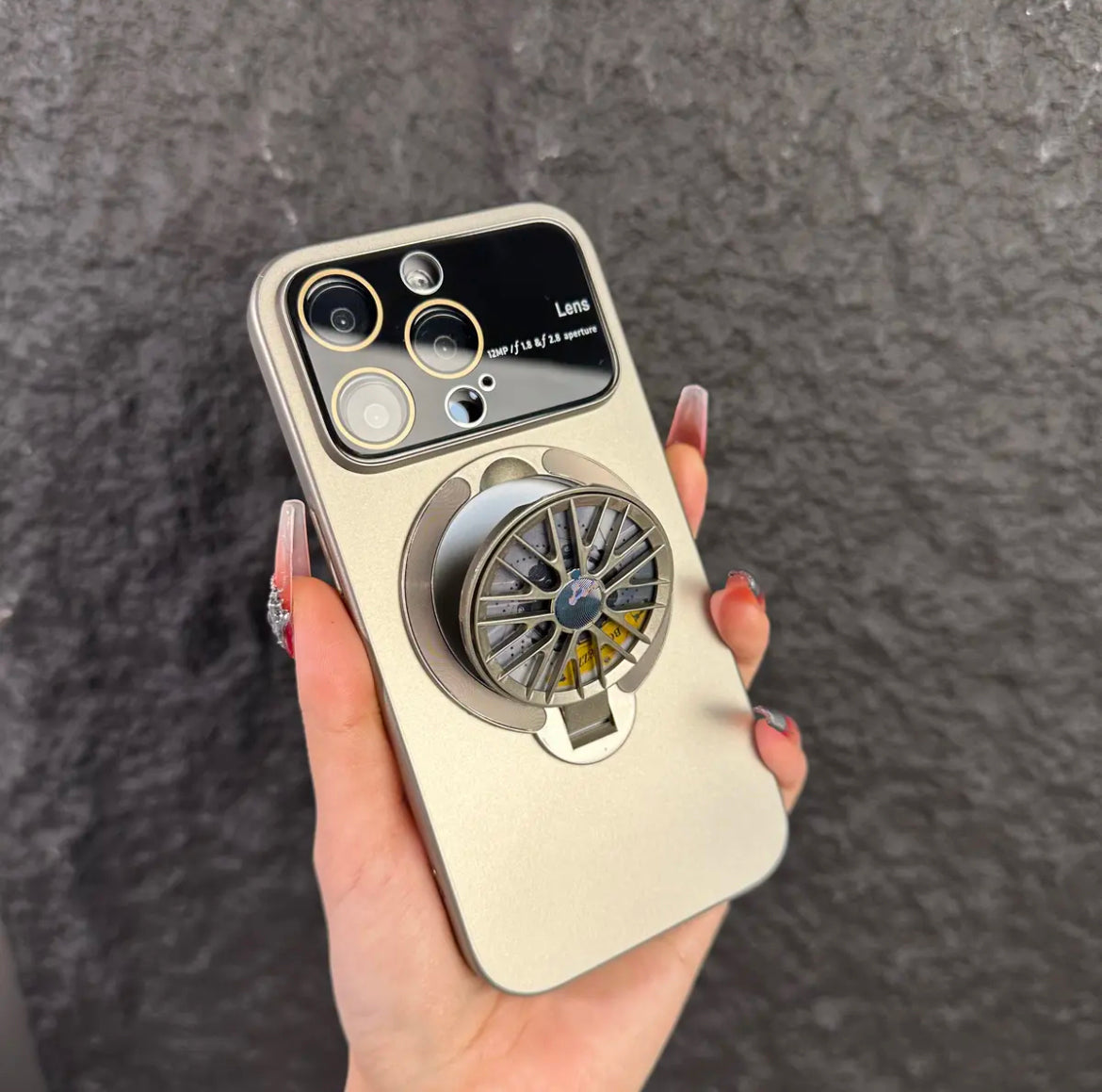 Apple 15-11 mobile phone case creative gyro decompression bracket magnetic charging protective case
