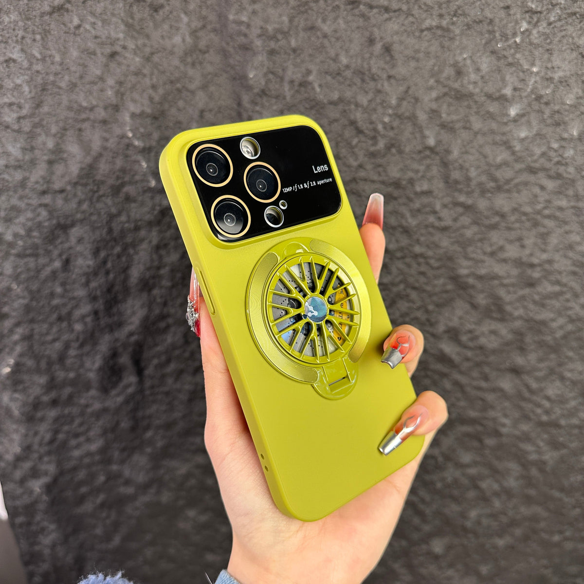Apple 15-11 mobile phone case creative gyro decompression bracket magnetic charging protective case