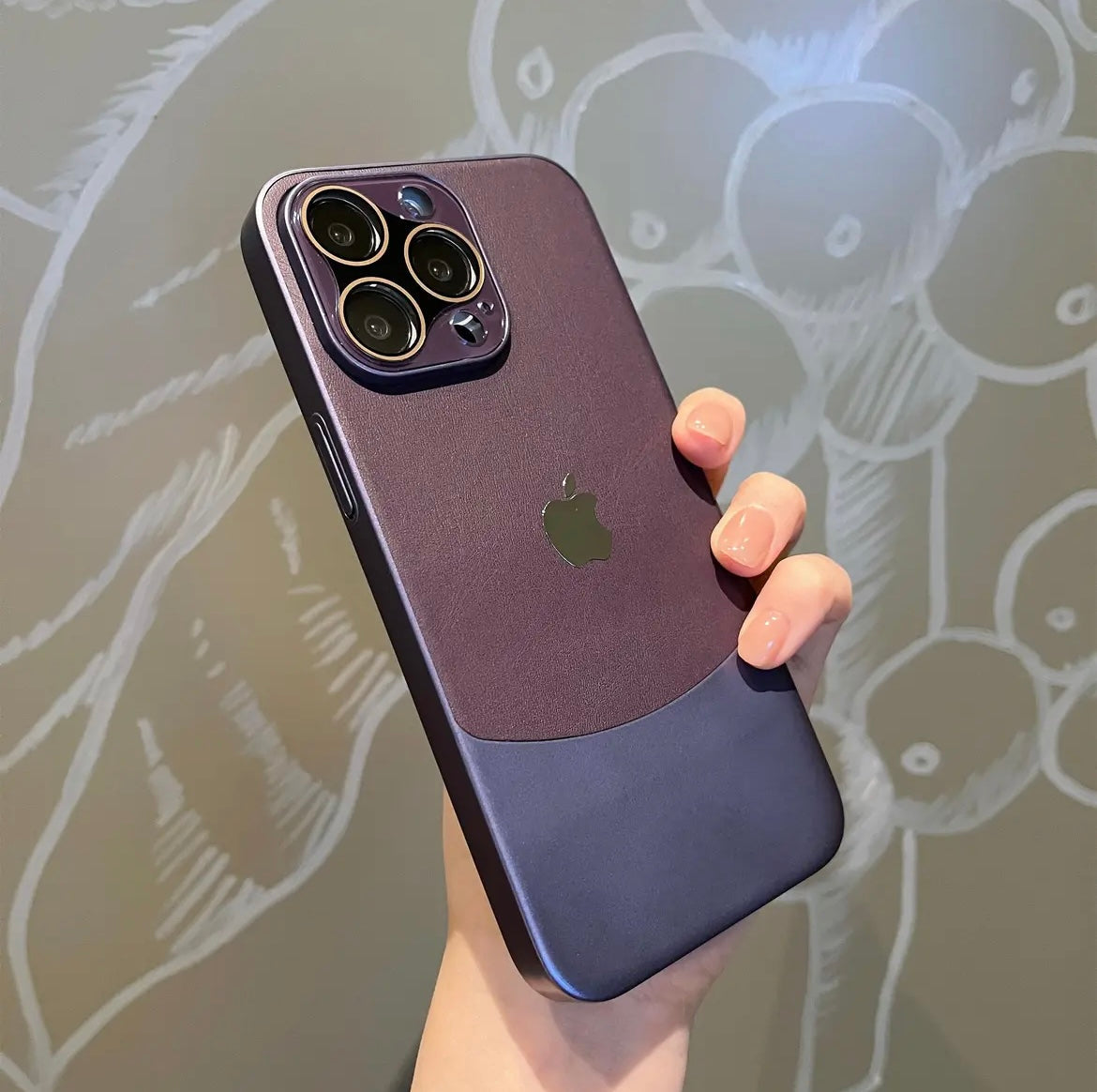 New iPhone 15/12 plain leather phone case Protective case