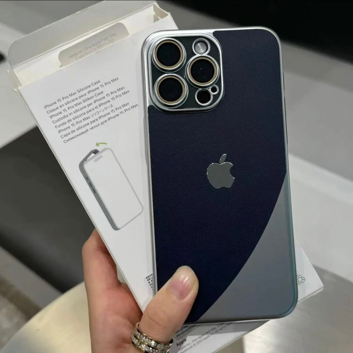 Apple 15/13 double-stitched matte frosted full leather texture anti-fall mobile phone case