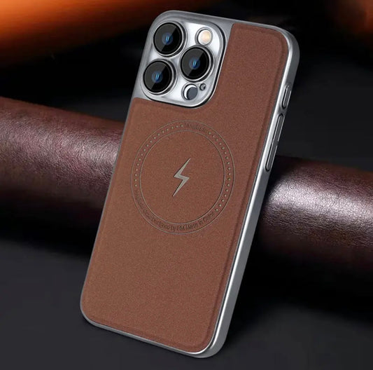 Metallic patent leather velvet for Apple 15-13 cases, trendy style, dirt-resistant magnetic suction