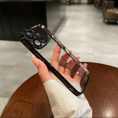 Apple 16-12 transparent with lens film electroplating PC mobile phone case does not turn yellow simple