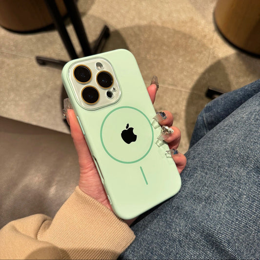 High-grade crystal lens film for iPhone 16-12 skin-feel magnetic soft case