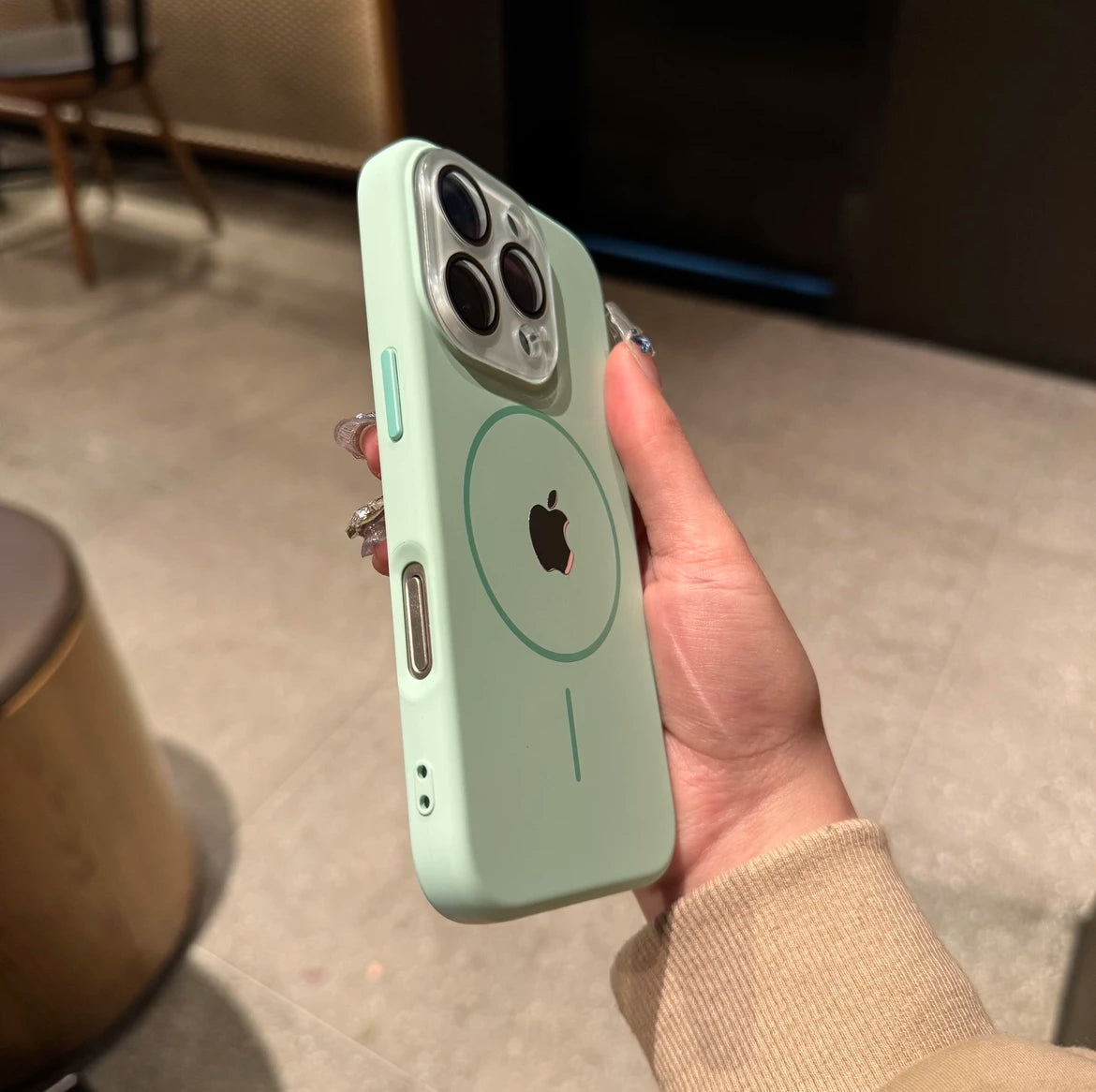 High-grade crystal lens film for iPhone 16-12 skin-feel magnetic soft case