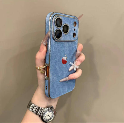 iPhone 17-13 Premium Large Window Denim Texture Case