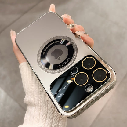 Magnetic frosted all-inclusive iPhone 15-11 phone case for glasses. High-end and simple