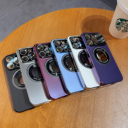 Magnetic frosted all-inclusive iPhone 15-11 phone case for glasses. High-end and simple