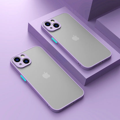 Apple 16-11 mobile phone case contrast color micro-matte full cover anti-drop fingerprint anti-wrinkle